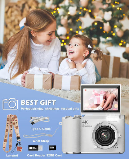 💥1080P HD 48MP Digital Point & Shoot Camera with 2.4 Inch HD Flip Screen💥