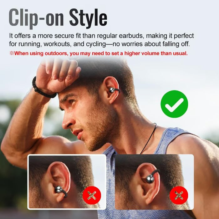 🔥2025 New Arrival - Ear Clip Style Bluetooth Translation Headset With Touch Screen