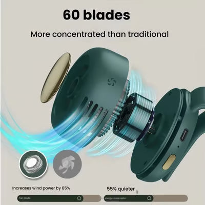 3 Speeds Portable Silent Mini Bladeless Electric Fan