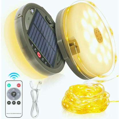 3 in 1 Solar Camping String Lights