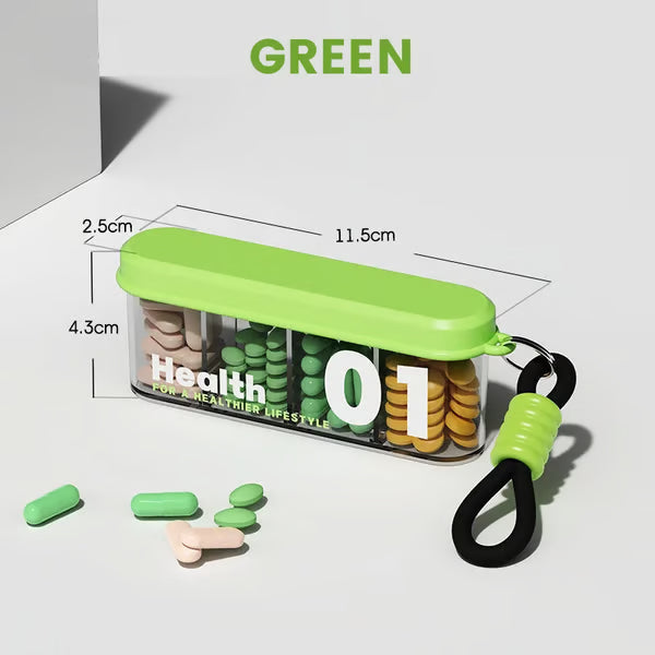 4 Compartments Portable Sealed Pill Organizer