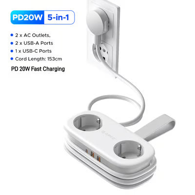 4FT Travel Power Strip with 4 AC Outlets