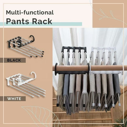 ✨Multi-functional Pants Rack - Closet Multiple Layers Multifunctional Uses Rack Organizer for Trousers Scarves Slack (1 Pack with 5 Metal Clips)✨