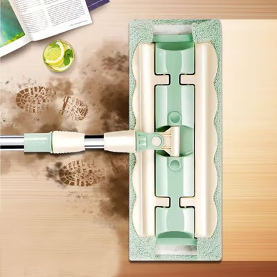 🏆Hot Sale 49% OFF⏳Flat Mop with Stainless Steel Handle with Reusable Washable Mop Cloths
