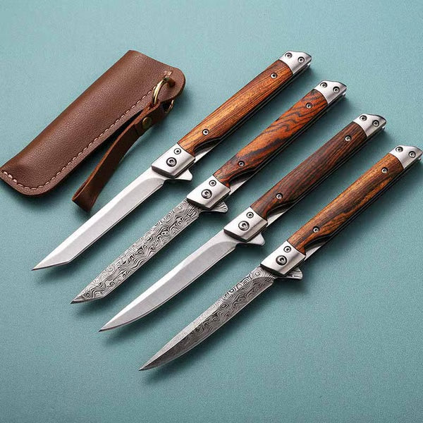 Folding Multi Tool Knife with Leather Pouch