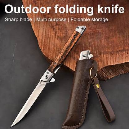Folding Multi Tool Knife with Leather Pouch