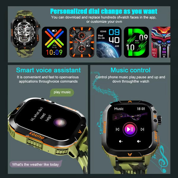 Men's Military Outdoor Sports Smart Watch for Android & IOS