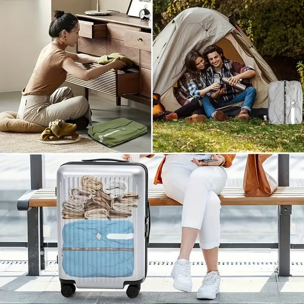 🌱 Reusable Vacuum Compression Bags: Cube Design + Privacy Protection, Outdoor Travel Packing Must-Have✈️