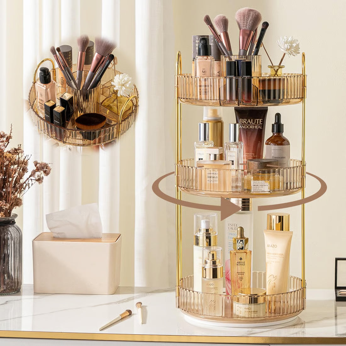 Rotating Makeup Organizer for Vanity