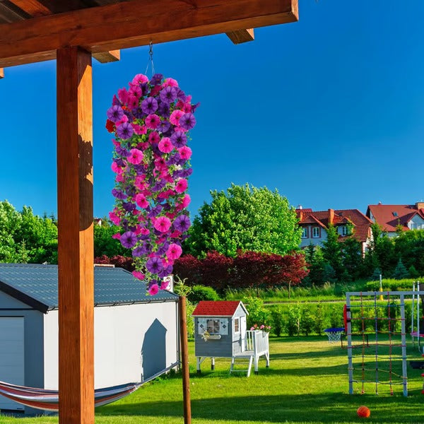 UV Resistant Hanging Artificial Morning Glory Vine