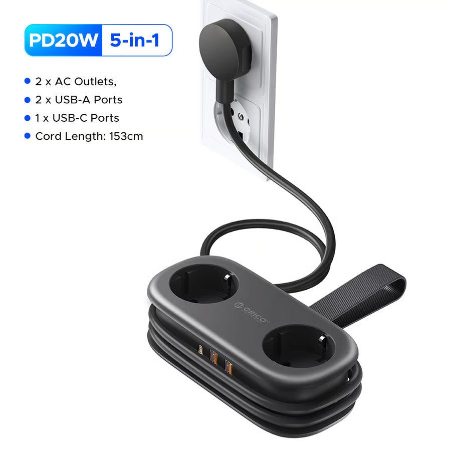 4FT Travel Power Strip with 4 AC Outlets